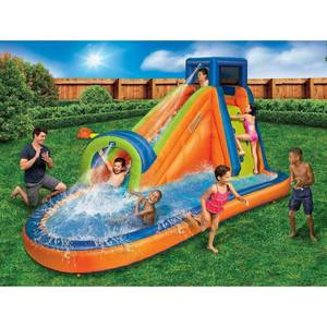 lot 1 image: NEW Banzai Pipeline Water Park Toy, MSRP $559.98 FACTORY SEALED Length 14 ft 7 in, Width 9 ft 6 in, Height 7 ft 11 in, Inflatable Outdoor Backyard Water Slide Splash Toy