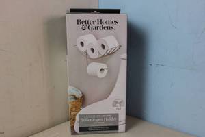 lot 60 image: NEW Toilet Paper Holder With Storage Better Homes And Gardens - Black