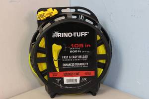 lot 87 image: NEW Rino-Tuff Universal Fit .105 in. x 200 ft. Pro Marked Replacement Line for Gas String Grass TrimmerLawn Edger