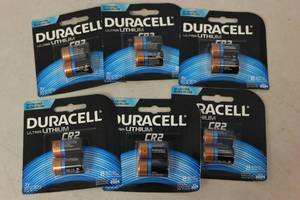 lot 176 image: 6 x Packs of DURACELL Lithium Photo Battery, Cr2, 3-volt, 2-pk. MSRP $113.94 12 TOTAL Batteries Expire MAR 2024