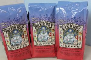 lot 278 image: 3 X 12oz bags of Ravens Brew Gourmet Coffee Whole Bean Dark Roast Best Buy 1182023