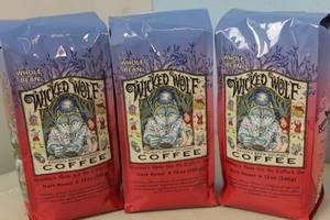 lot 284 image: 3 X 12oz bags of Ravens Brew Gourmet Coffee Whole Bean Dark Roast Best Buy 12212022