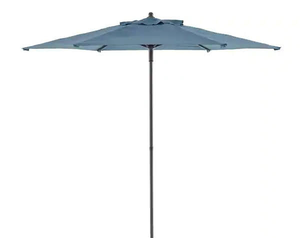 lot 4 image: NEW StyleWell 7.5 ft. Steel Market Outdoor Patio Umbrella in Denim Blue MSRP $59.99 DOES NOT INCLUDE STAND