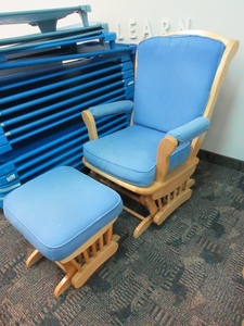 lot 112 image: GLIDE ROCKER AND MATCHING GLIDE OTTOMAN