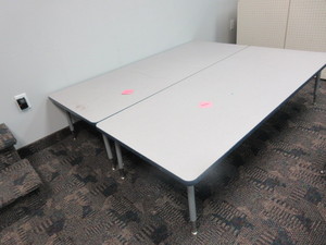 lot 118 image: VIRCO ADJUSTABLE HEIGHT TABLES FOR CHILDREN
