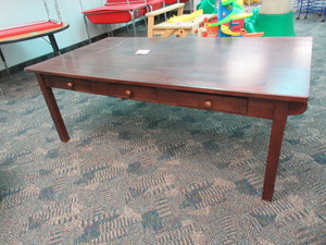lot 124 image: POTTERY BARN KIDS LARGE WOODEN TABLE