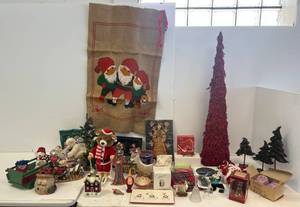 lot 7 image: Large Group Of Misc. Christmas Decorations And More