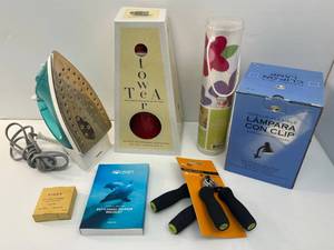 lot 11 image: Group Of Misc. Items Including Iron, Tea Tower And More
