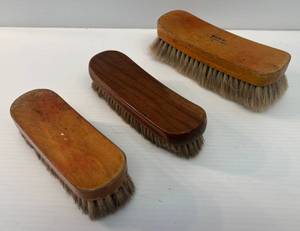 lot 17 image: Three Vintage Horse Hair Brushes