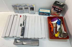 lot 30 image: Group Of Misc. Housewares Including Battery Operated Meat Thermometers