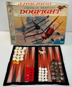 lot 32 image: Vintage Board Games Including Dogfight Air Battle Game  World War I And Vintage Portable Checkers