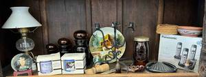 lot 39 image: Shelf Full Of Misc. Vintage Items