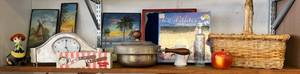 lot 57 image: Shelf Full Of Misc. Vintage Items