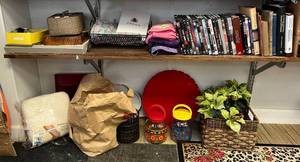 lot 60 image: Two Shelves Full Of Misc. Vintage Items