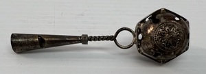 lot 111 image: Antique Baby Rattle Whistle (Sterling Silver) 15.05 Grams 3 12 Long x 1
