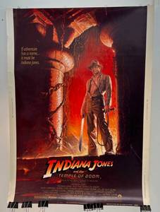 lot 136 image: 1984 Indiana Jones And The Temple Of Doom Theater Lobby Poster 30 x 41