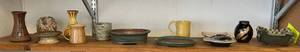 lot 140 image: Shelf Full Of Pottery Items