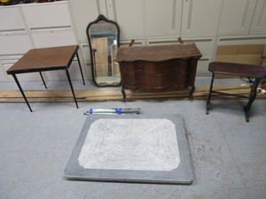 Vintage Dresser, Mirror, Tables