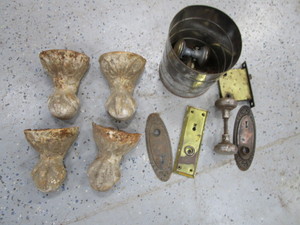 Vintage Cast Iron Claw Feet & Door Hardware