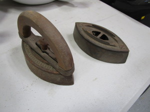Vintage Enamel Pots, Bed Pans, Irons