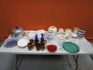 Misc. Glassware, Stoneware, Kitchen Items
