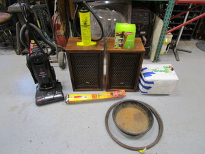 Vacuum, Speakers, Coleman Heater & Misc.