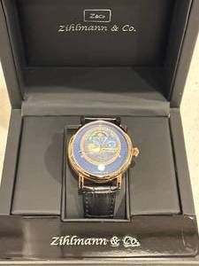 lot 13 image: Brand New Zihlmann & Co. Moonphase Dial Watch $791 Retail