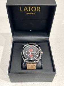 lot 14 image: Brand New Lator Calibre Red Detailed L9180 Watch $791 Retail