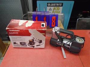Husky 12 volt air compressor. Need clips put on wires. Tested & works. As shown.