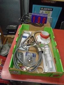 Flat of plumbing parts. As shown.