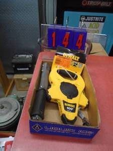 Dewalt 100 tape measure. Ends has been taped. & Stapler. As shown.