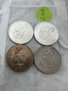 Eisenhower Dollar 1972 Lot of 4 Two marked S  Two unmarked.
