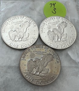 Eisenhower Dollar 1974 Lot of 3 Mint S