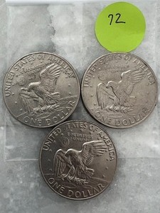 Eisenhower Dollar 1972 Lot of 3