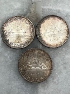 Canada Silver Dollar Lot Of 3