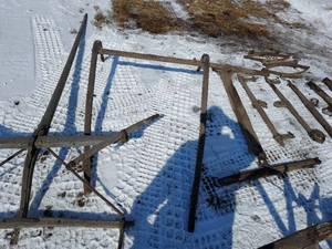Various Horse Drawn Draw Bar Beams and Wooden Shaft