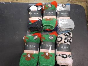 6 pair New Serra Fuzzy Slipper Sock...