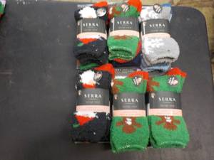 6 pair New Serra Fuzzy Slipper Sock...