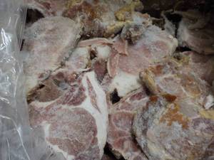 Box of frozen ham ends and pieces