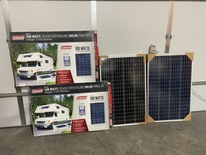 lot 20 image: Coleman 100 Watt Solar Panels
