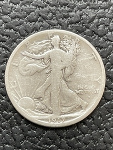 1917-S Walking Liberty Half Dollar Mintmark on Obverse