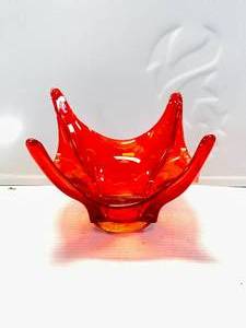 1960�s MCM Amberina Viking Bowl