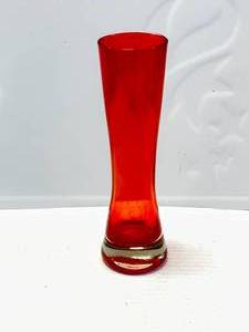 MCM Orange Red Vase 7 Inch Tall
