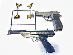 Lot of 2 Air Pistols & Metal Target