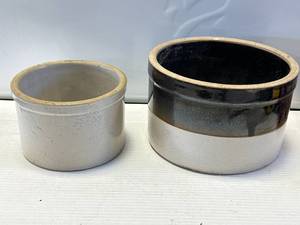 Lot of 2 Stoneware Crocks