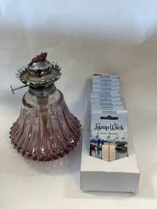 Lot of 2 Hurricane Oil Lamp without Globes & 12 Lampwicks