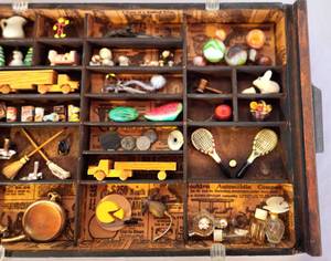 lot 201 image: Fun Trinket-Filled Shadow Box