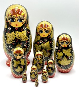 lot 56 image: Two Russian Matryoshka Hand Painted Nesting Dolls