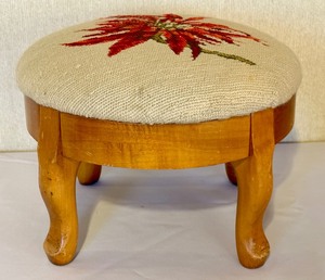 lot 51 image: Vintage Petite Needlepoint Stool