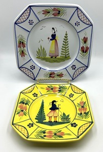lot 62 image: Two Vintage Quimper Plates